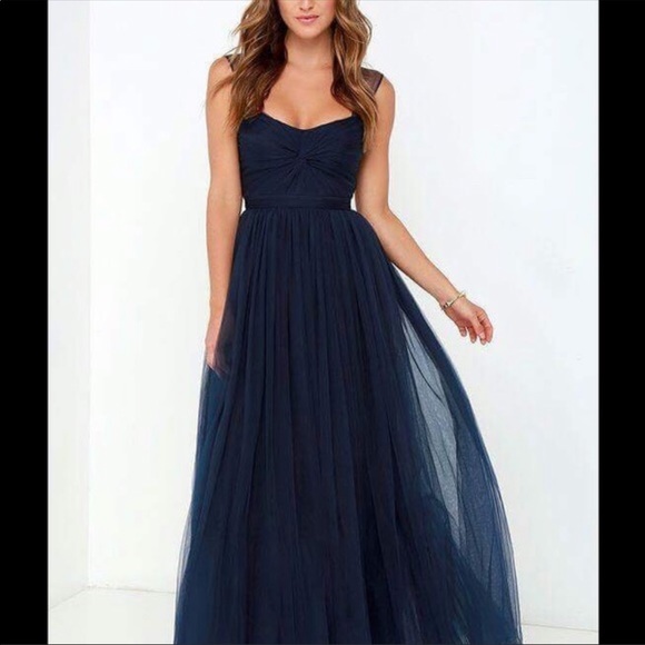 Navy blue size 4 formal maxi dress - Picture 1 of 2